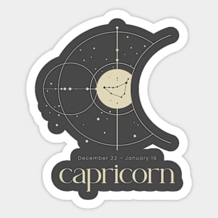 Minimalist Capricorn Zodiac Sign Constellation Astrology Sticker